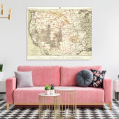 1878 Progress Map of The US Geographical Surveys Canvas Afdruk (Insitu (Woonkamer))