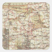 1878 Progress Map of The US Geographical Surveys Vierkante Sticker (Voorkant)