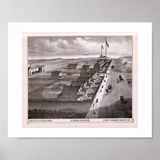 1878 REPRO Print Ocean House, Point Pleasant, NJ (Voorkant)