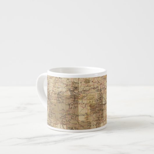 1878 Voortgangskaart van de Amerikaanse geografisc Espresso Kop (Links)