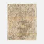 1878 Voortgangskaart van de Amerikaanse geografisc Fleece Deken (Voorkant)