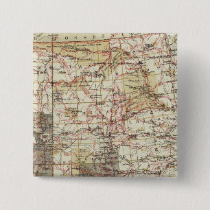 1878 Voortgangskaart van de Amerikaanse geografisc Vierkante Button 5,1 Cm