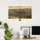 1879 Albany, NY Birds Eye Uitzicht Panorama Poster (Thuiskantoor)