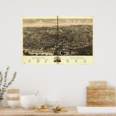 1879 Albany, NY Birds Eye Uitzicht Panorama Poster (Keuken)