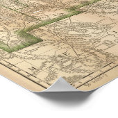 1879 Antiek spoorwegkaart van New Mexico Poster (Hoek)