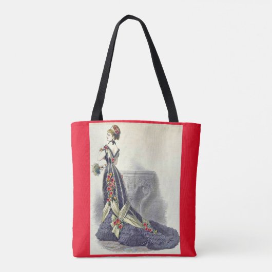 1879 ball gown mode print tote bag (Achterkant)