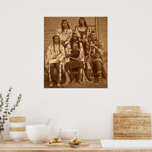 1879 Crow Indian Chiefs Fargo Dakota Territory Poster (Keuken)