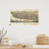 1879 Halifax, Nova Scotia Bird's Eye Panoramic Map Poster (Keuken)