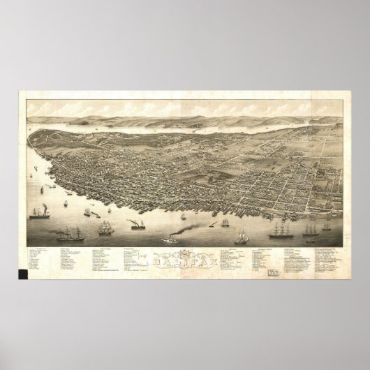 1879 Halifax, Nova Scotia Bird's Eye Panoramic Map Poster (Voorkant)