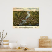 1879 Mystic River & Bridge CT Panoramic Map Poster (Keuken)