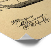 1879 Tekening van vliegtuigpatenten aan boord van  Poster (Hoek)