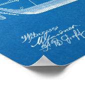 1879 Tekening van vliegtuigpatenten aan boord van  Poster (Hoek)