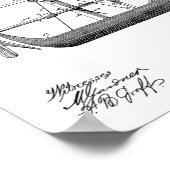 1879 Tekening van vliegtuigpatenten aan boord van  Poster (Hoek)