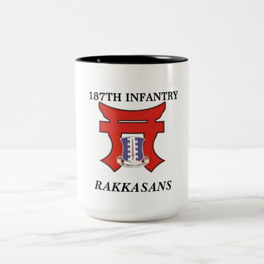 187e infanterie Rakkasans  Tweekleurige Koffiemok (Center)