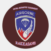 187e Infanterieregeling Ronde Sticker (Voorkant)