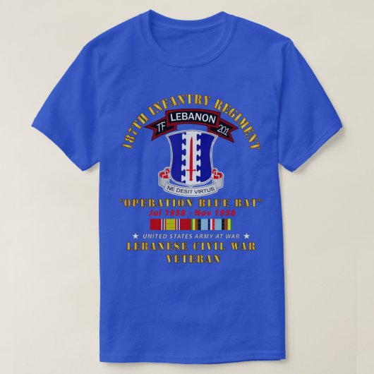 187e Infanterieregiment TF 201 Libanon w AFEM SVC T-shirt (Design voorkant)