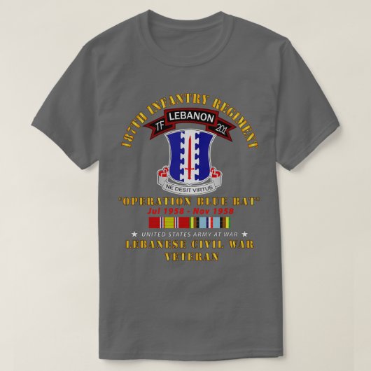187e Infanterieregiment TF 201 Libanon w AFEM SVC T-shirt (Design voorkant)