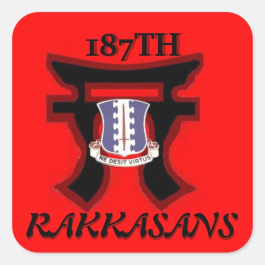 187E "Infantertry torri Design Stickers" Vierkante Sticker (Voorkant)