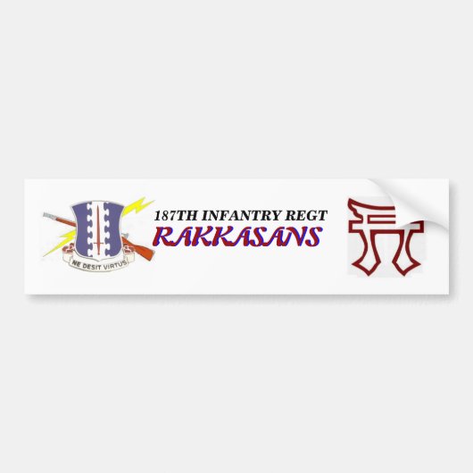 187E INFANTRY RAKKASANS TORRI Bumpersticker (Voorkant)