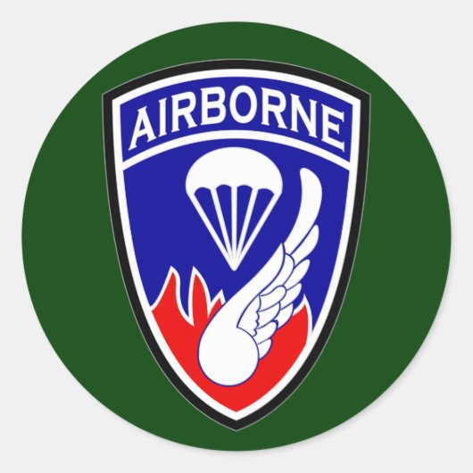 187e luchtinfanterieregiment SSI Ronde Sticker (Voorkant)