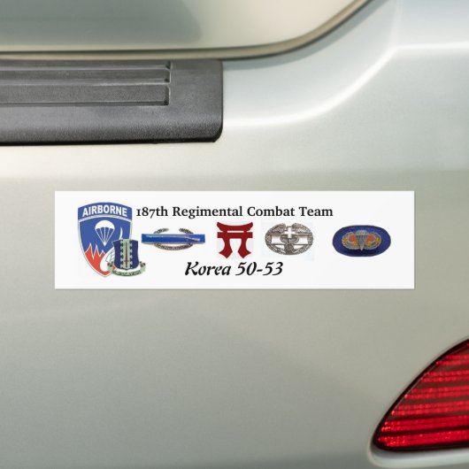 187e Regimental Combat Team Korea Bumpersticker (Op auto)