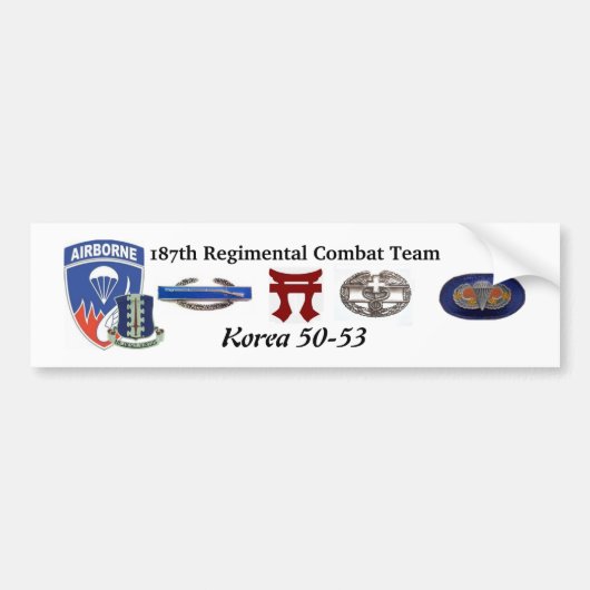 187e Regimental Combat Team Korea Bumpersticker (Voorkant)