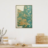 1880 Chinees randpatroon voor rolschildering Poster (Keuken)