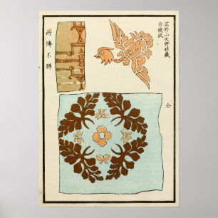 1880 Chinese Lakwerk Ornament Druk Poster