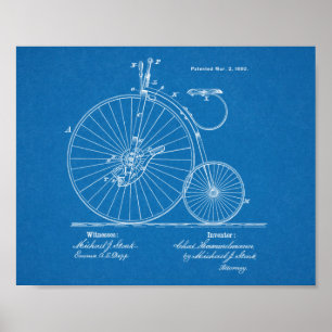 1880 High Wheeler Bicycle Design Patent Art Print