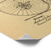 1880  High Wheeler Bicycle Patent Art Print (Hoek)