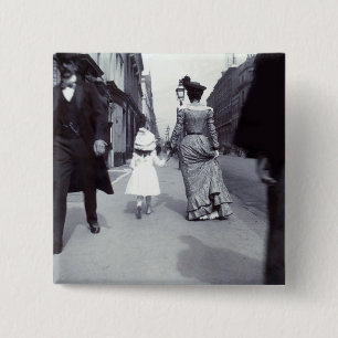1880 moeder + dochter in Boston Vierkante Button 5,1 Cm