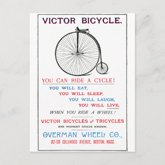 1880-Poster voor fietsen Briefkaart (Voorkant)