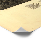 1880 Terre Haute, IN Birds Eye Uitzicht Panoramic  Poster (Hoek)