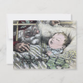 1880 Thomas Nast Harper's Santa en Baby Kaart (Voorkant)