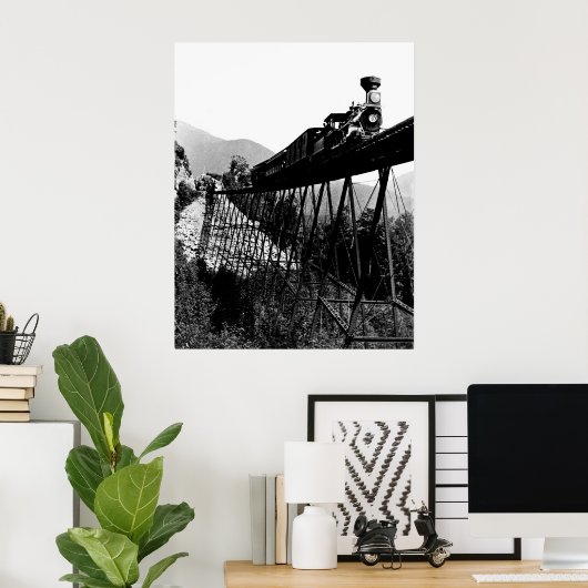 1880 Trein bij Crawford Notch, NH Poster (Thuiskantoor)