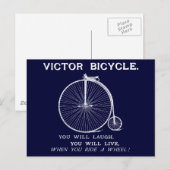 1880 Victor Bicycle Poster, wit Briefkaart (Voorkant / Achterkant)