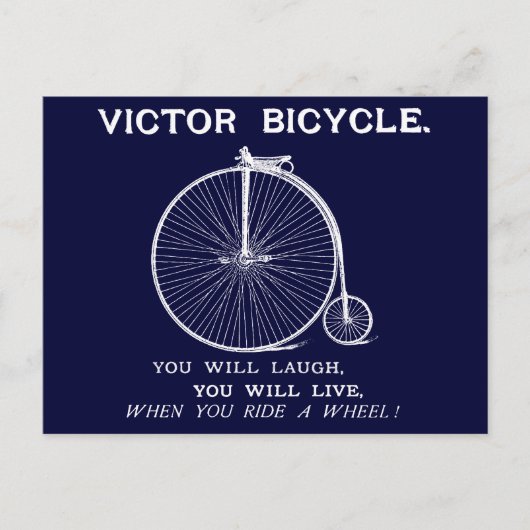 1880 Victor Bicycle Poster, wit Briefkaart (Voorkant)