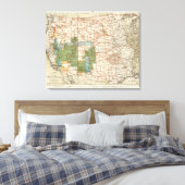 1880 Voortgangskaart van de Amerikaanse geografisc Canvas Afdruk (Insitu (Slaapkamer))