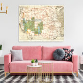 1880 Voortgangskaart van de Amerikaanse geografisc Canvas Afdruk (Insitu (Woonkamer))