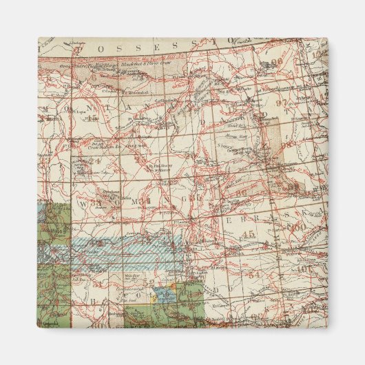 1880 Voortgangskaart van de Amerikaanse geografisc Magneet (Voorkant)