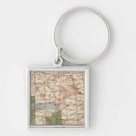 1880 Voortgangskaart van de Amerikaanse geografisc Sleutelhanger (Voorkant)