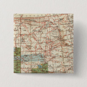 1880 Voortgangskaart van de Amerikaanse geografisc Vierkante Button 5,1 Cm