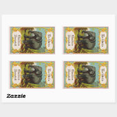 1880s Antiek olifant Bookplate Sticker (Vel)