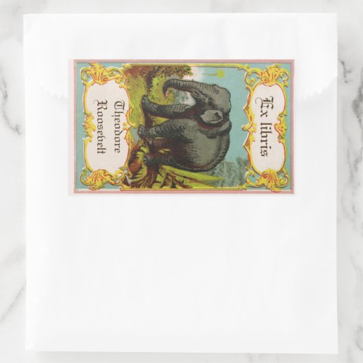 1880s Antiek olifant Bookplate Sticker (Tas)