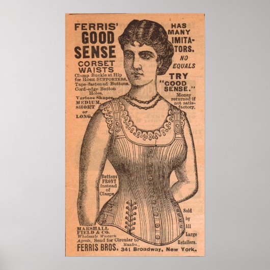 1880s Ferris Common Sense Corsets en Poster (Voorkant)