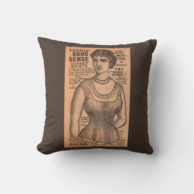 1880s Ferris Common Sense Corsets en print Kussen (Voorkant)