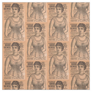 1880s Ferris Common Sense Corsets en print Stof