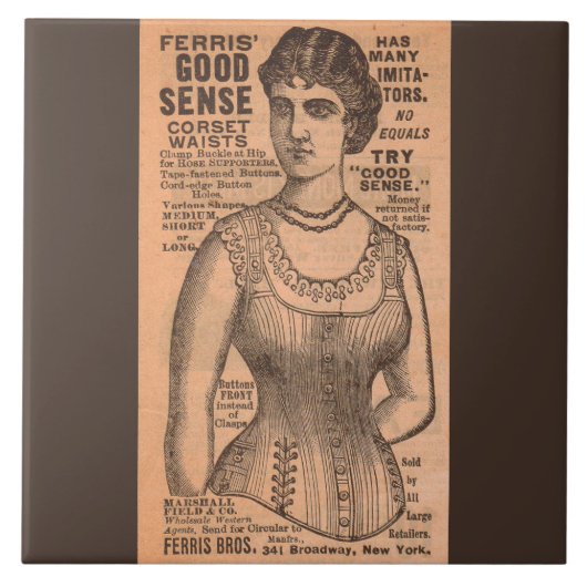1880s Ferris Common Sense Corsets en Tegeltje (Voorkant)