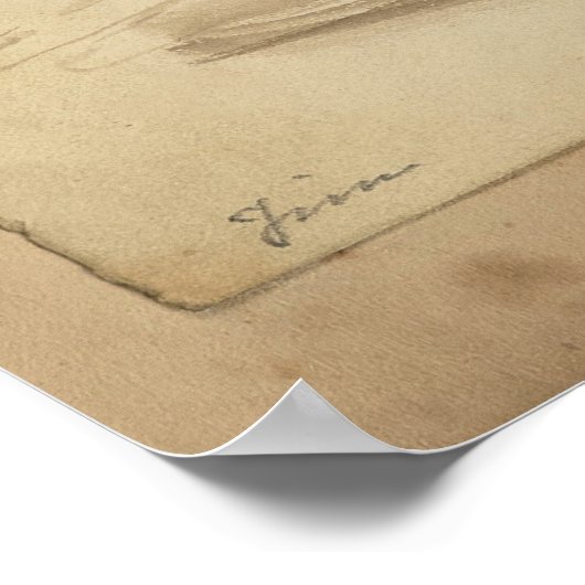 1880's Golfer silhouet - Archival Print (Hoek)