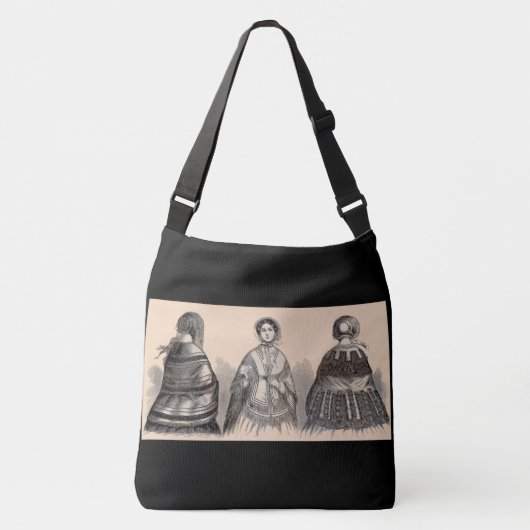 1880s Victoriaans schaduwen mode afdrukken Crossbody Tas (Voorkant)